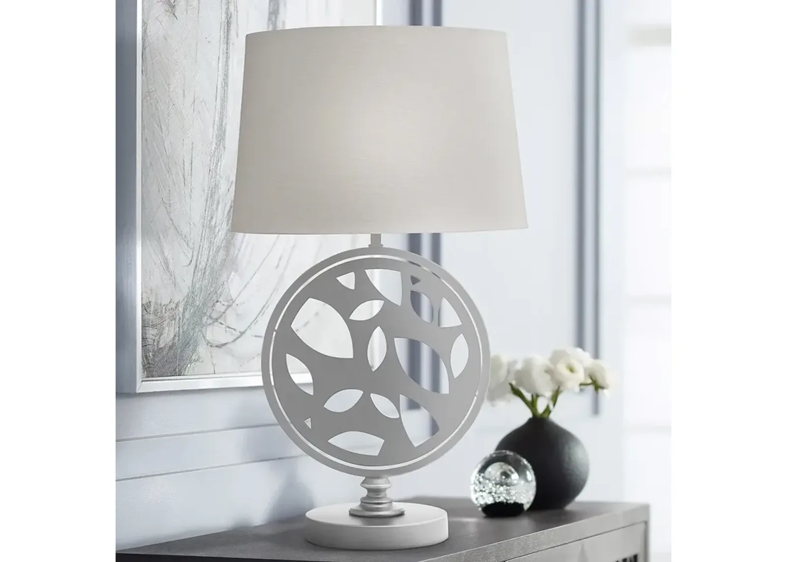 Stiffel Edwin 29" High Silver Powder Coat Zinc Table Lamp