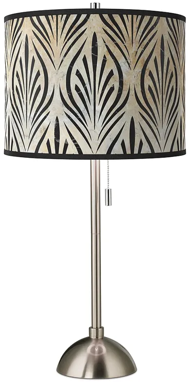 Calathea Gem Giclee Brushed Nickel Table Lamp