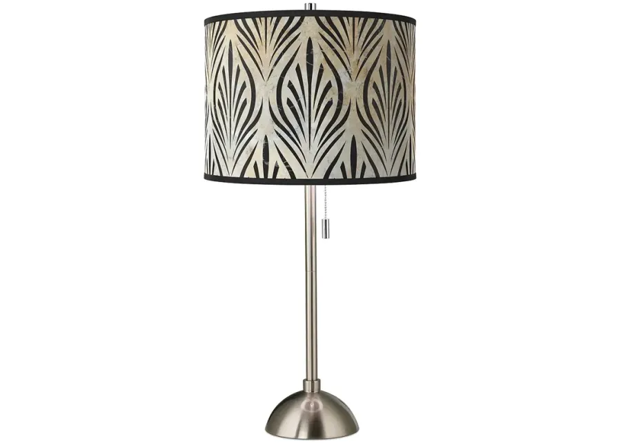 Calathea Gem Giclee Brushed Nickel Table Lamp