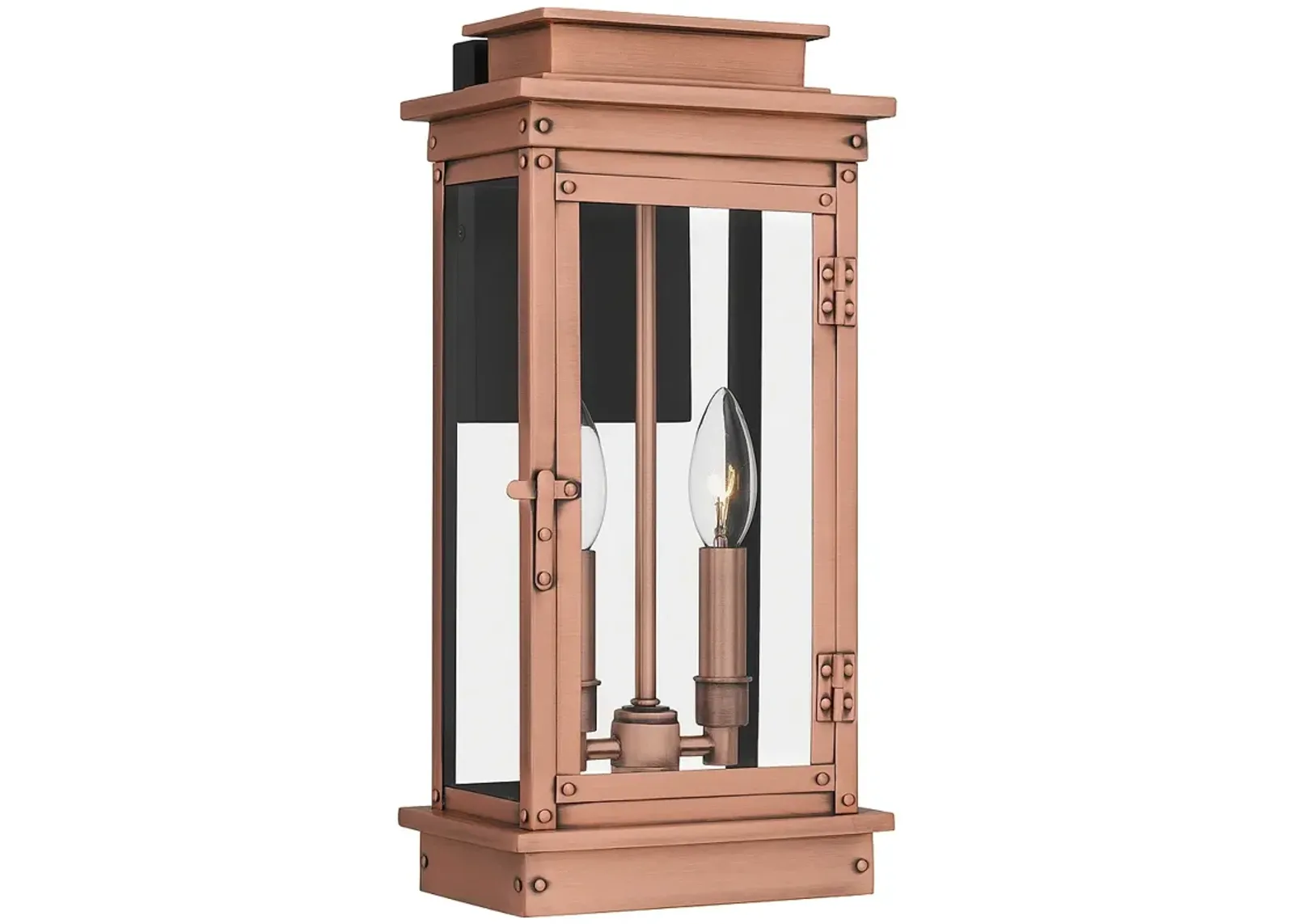 Noelle 2-Light Aged Copper Outdoor Wall Lantern