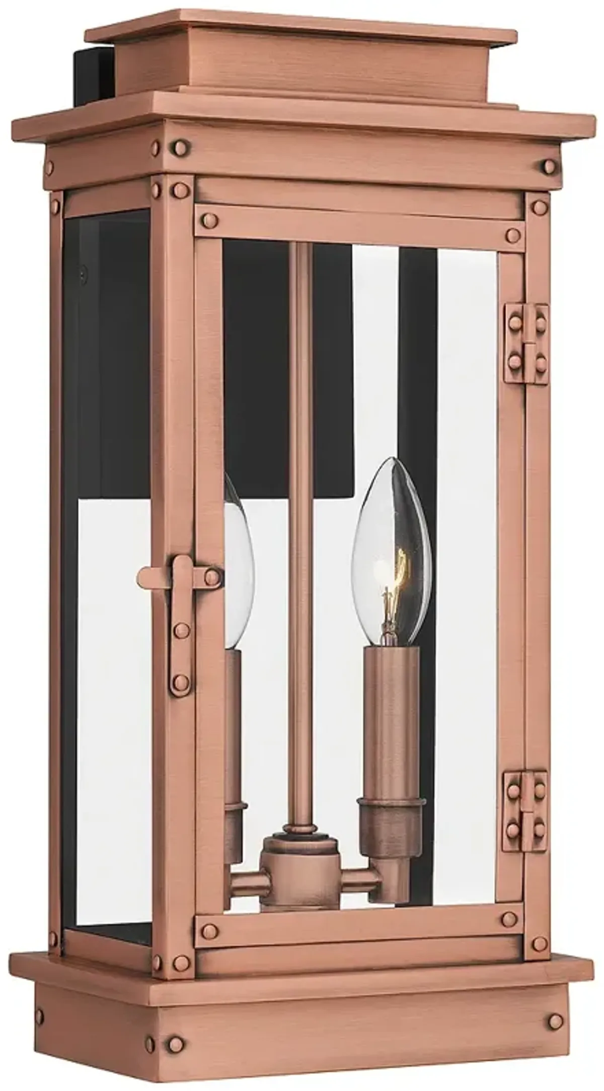 Noelle 2-Light Aged Copper Outdoor Wall Lantern