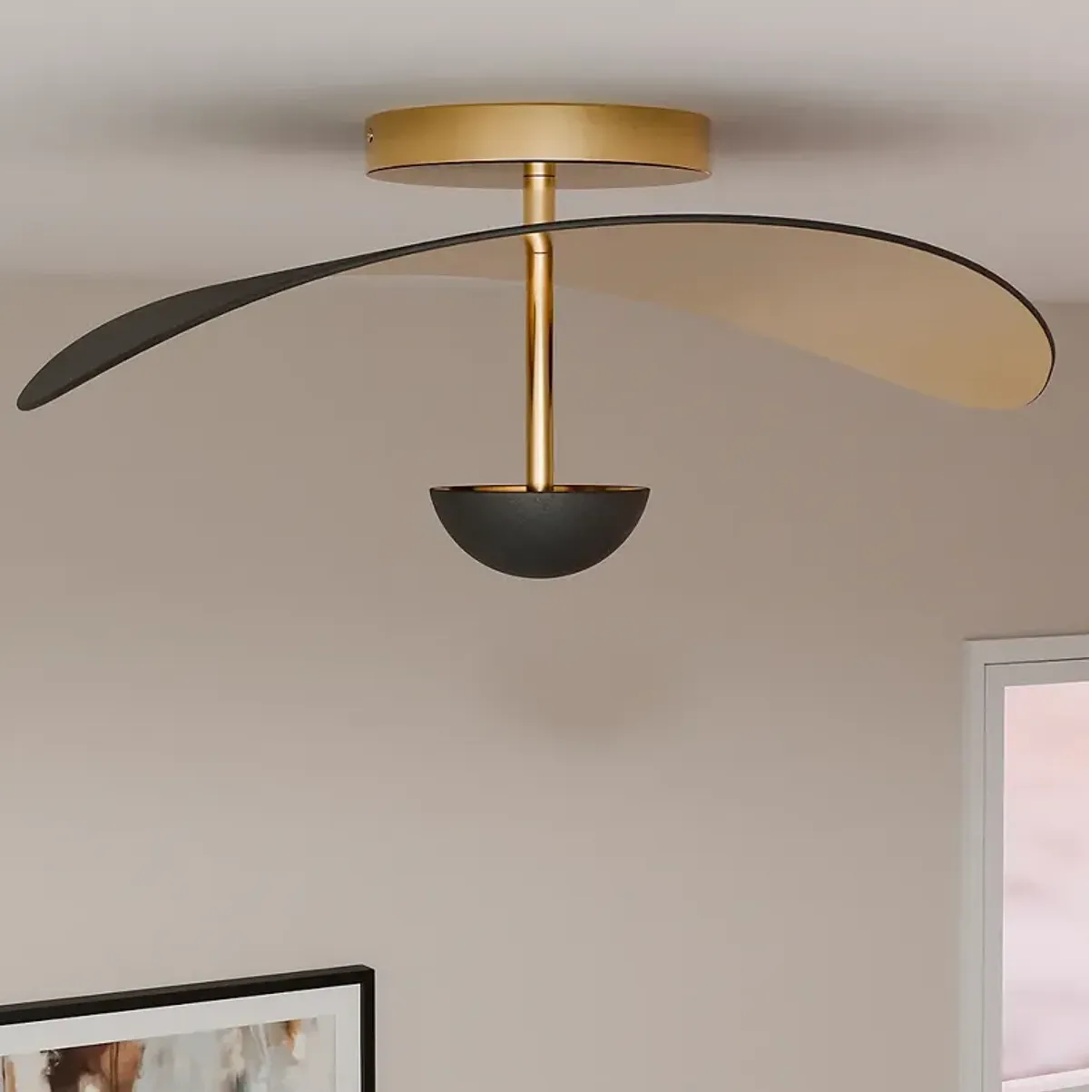 Quoizel Azure 18 1/2" Wide Black and Gold LED Ceiling Light