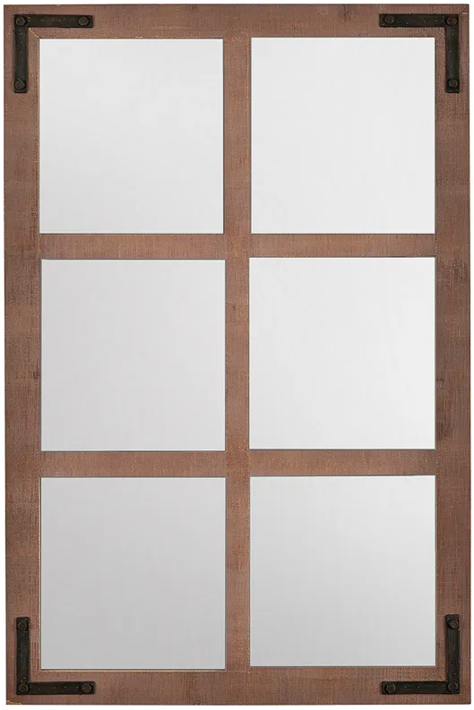 Sherwood Matte Brown Wood 23 1/2" x 35 1/2" Wall Mirror