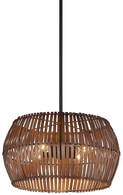 Minka Brentwood Shore 16" Wide Black Pendant Light