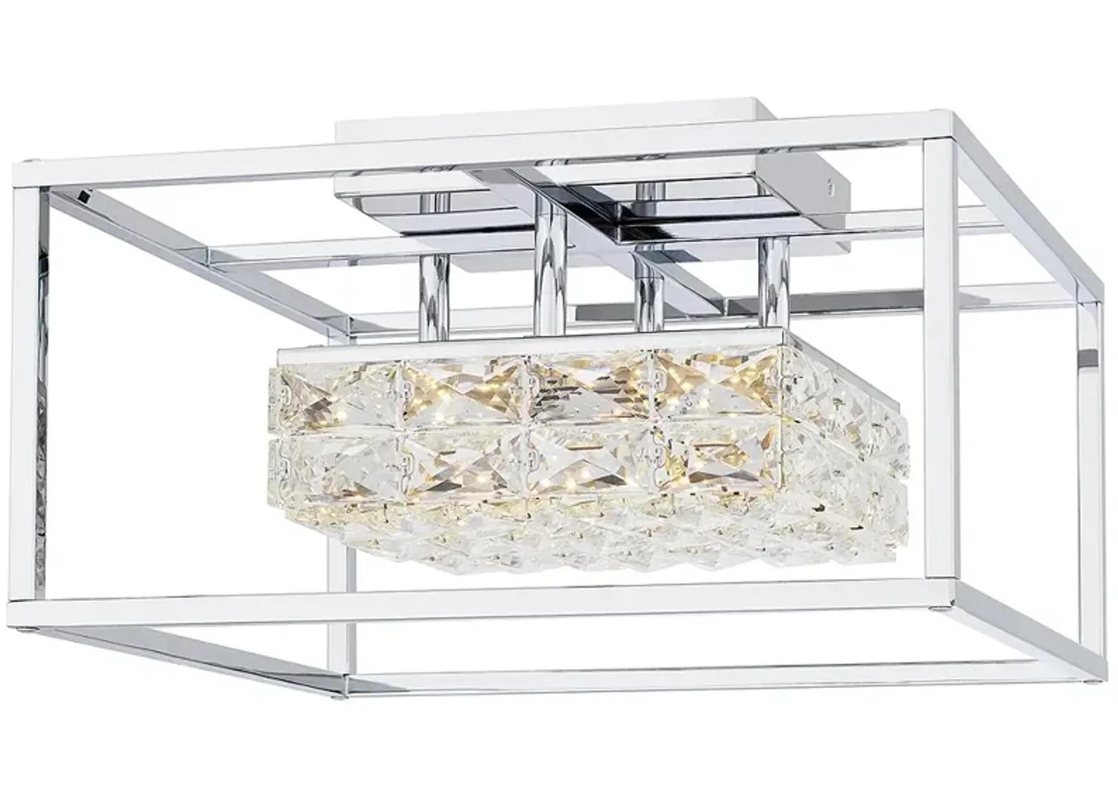 Dazzle Integrated LED Polished Chrome Semi-Flush Mount