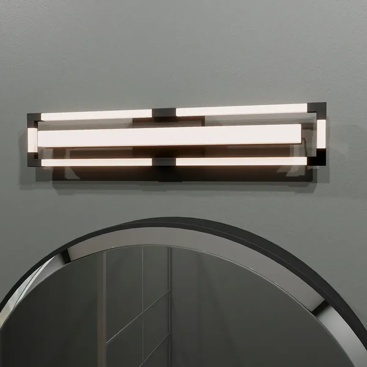 Elias Integrated LED Matte Black Bath Light with CCT Switch