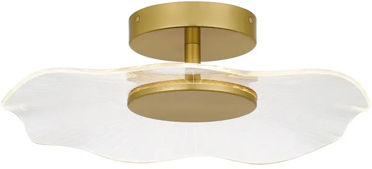 Ibis Integrated LED Brushed Gold Semi-Flush Mount