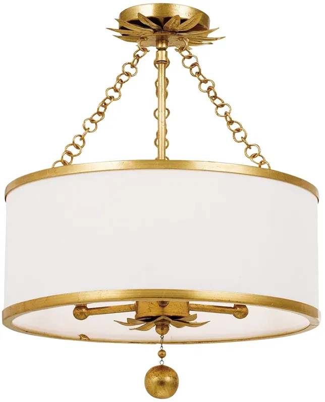 Broche 3 Light Antique Gold Ceiling Mount