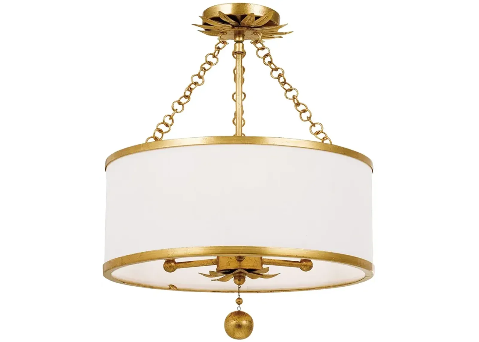 Crystorama Broche 14"W Antique Gold 3-Light Ceiling Light