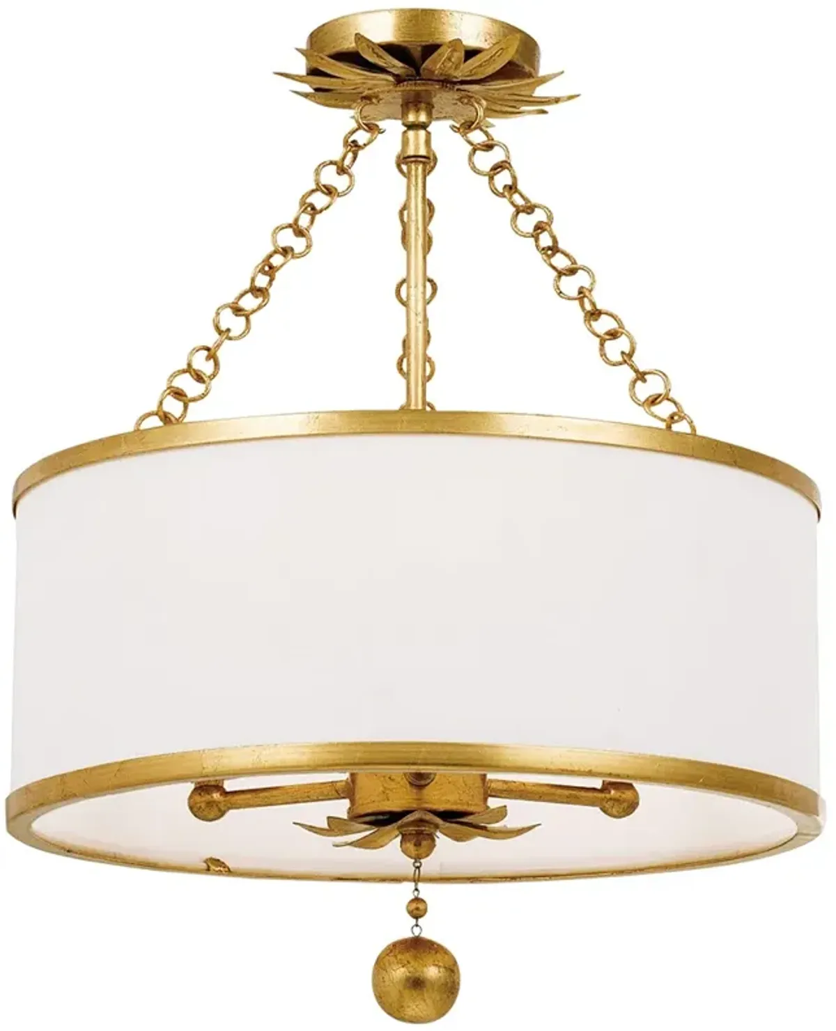 Crystorama Broche 14"W Antique Gold 3-Light Ceiling Light