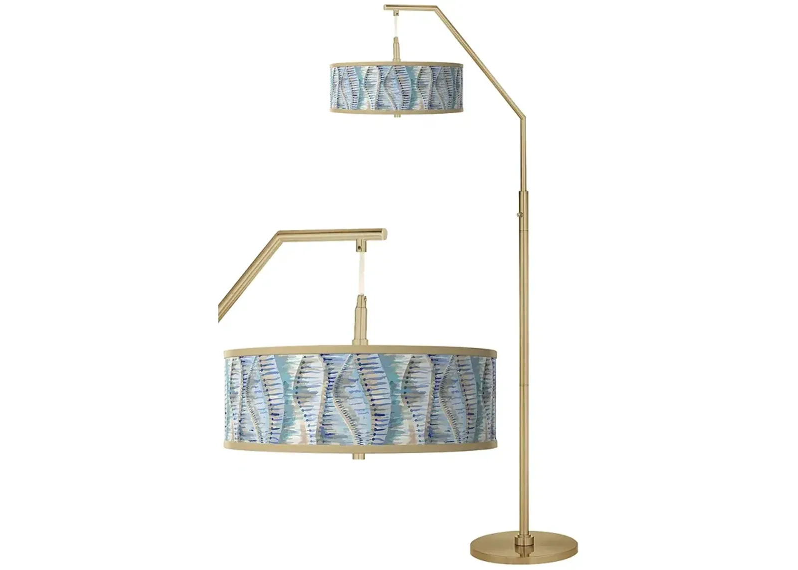 Siren Giclee Warm Gold Arc Floor Lamp