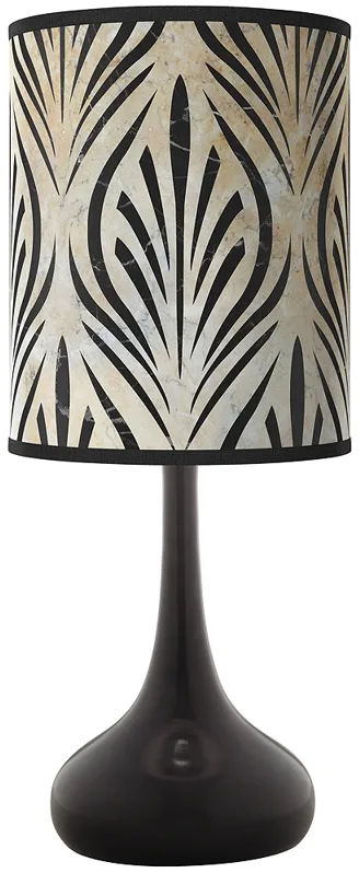 Calathea Gem Giclee Black Droplet Table Lamp