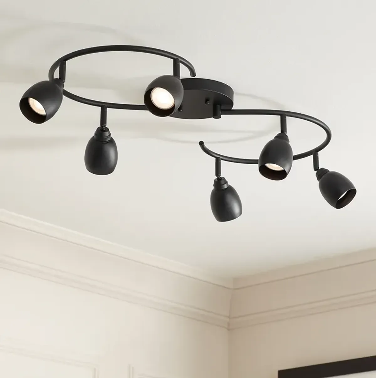 Pro Track Ascend 31 1/4" Wide 6-Light Black S-Wave LED Track Fixture