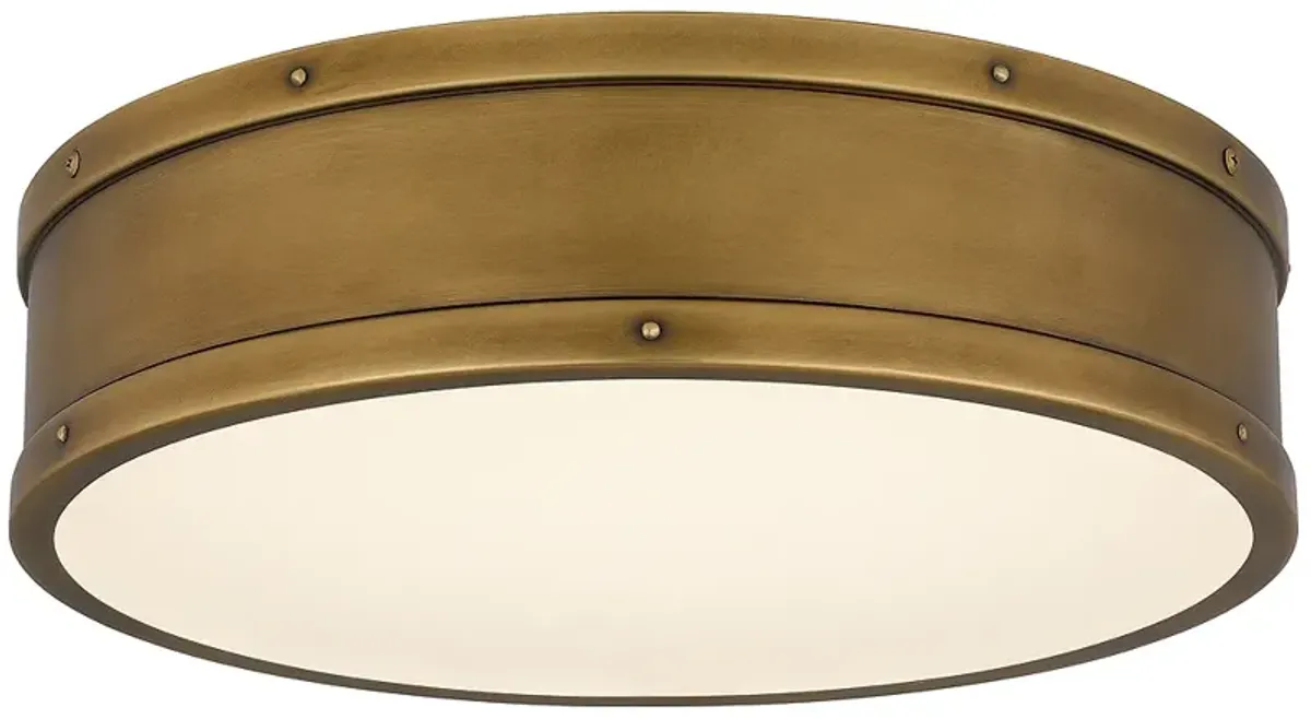 Ahoy Integrated LED Weathered Brass Flush Mount