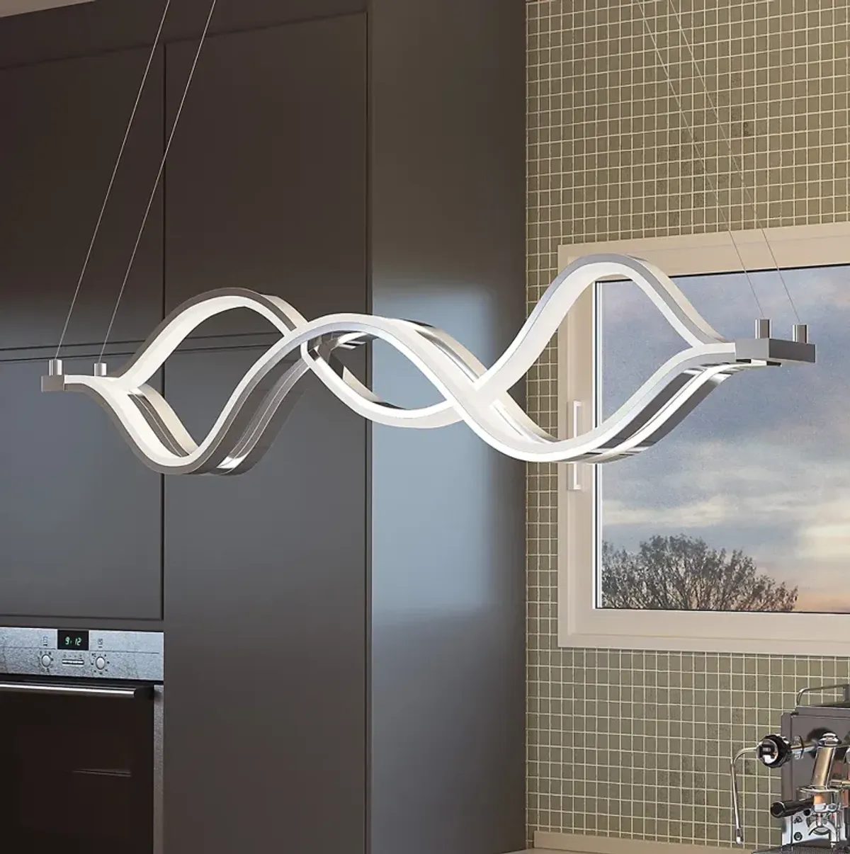Bleecker LED Chrome Island Lt