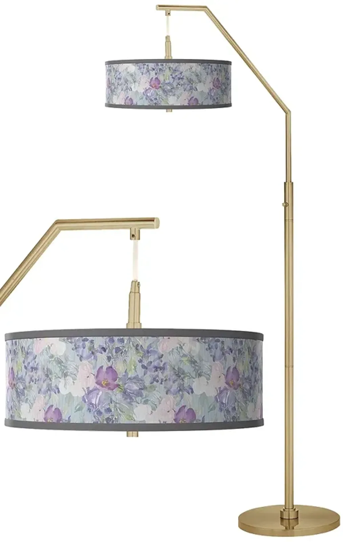 Spring Flowers Giclee Warm Gold Arc Floor Lamp