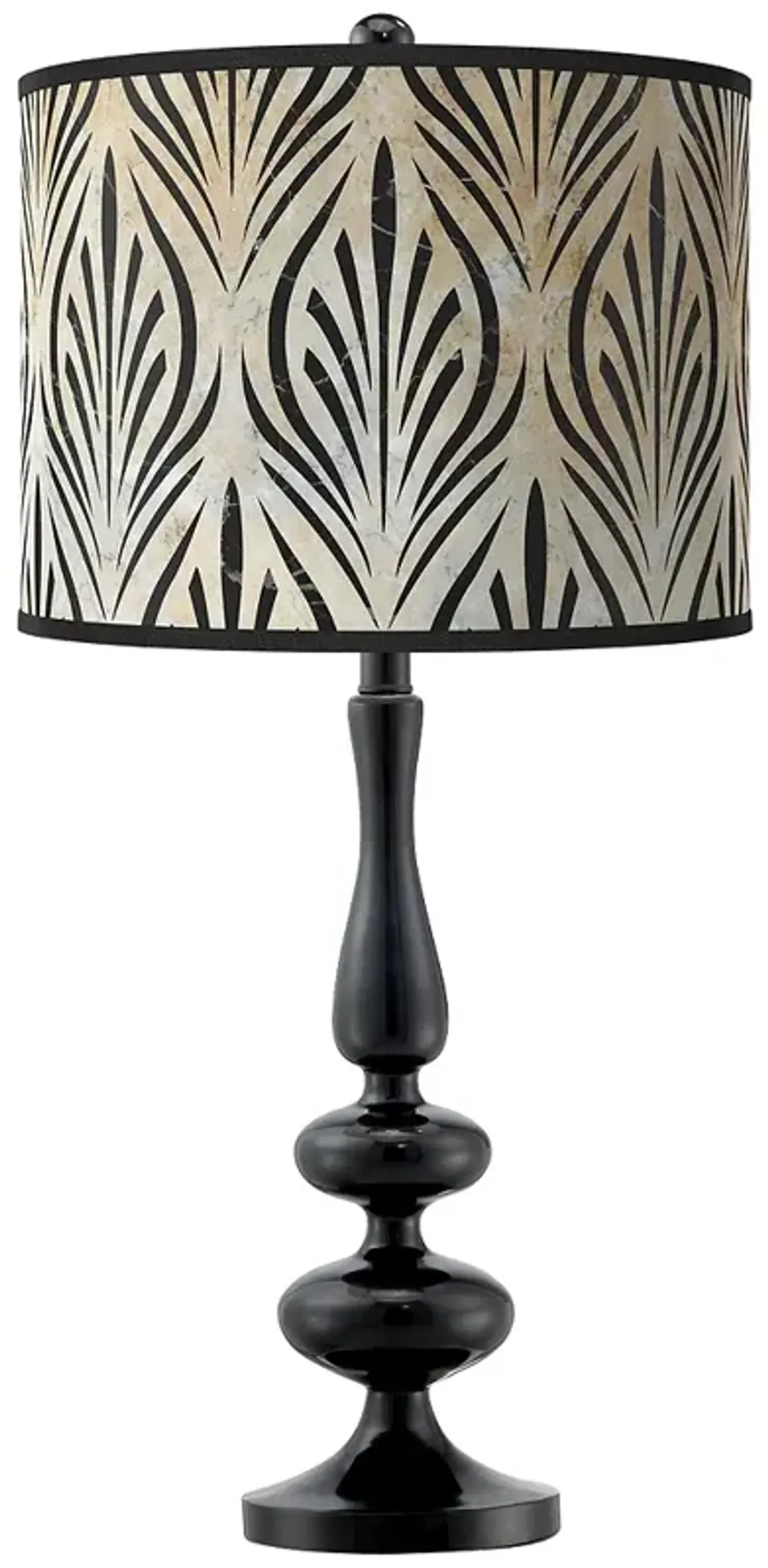 Calathea Gem Giclee Paley Black Table Lamp