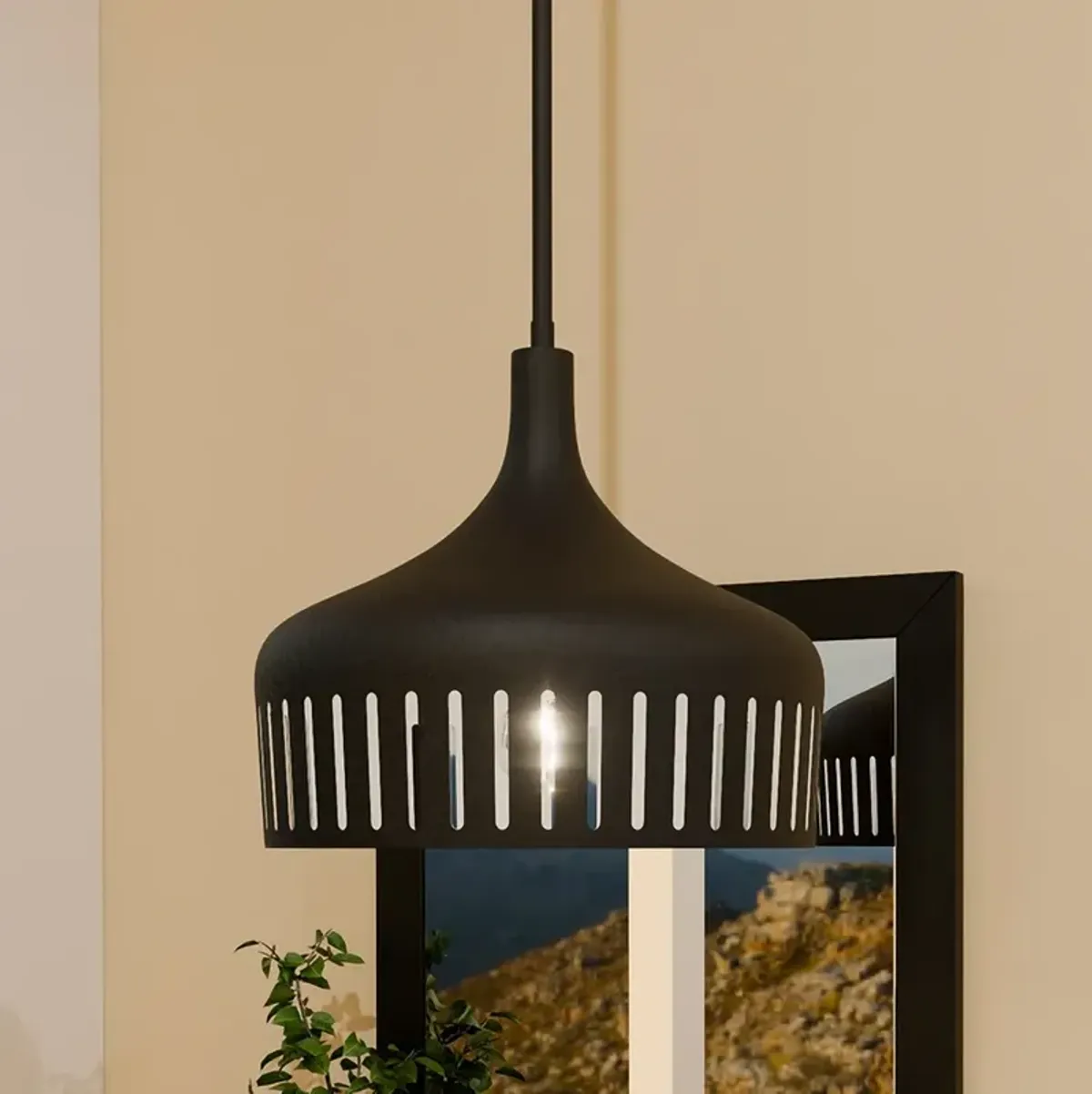 Keagan 1-Light Matte Black Pendant Light