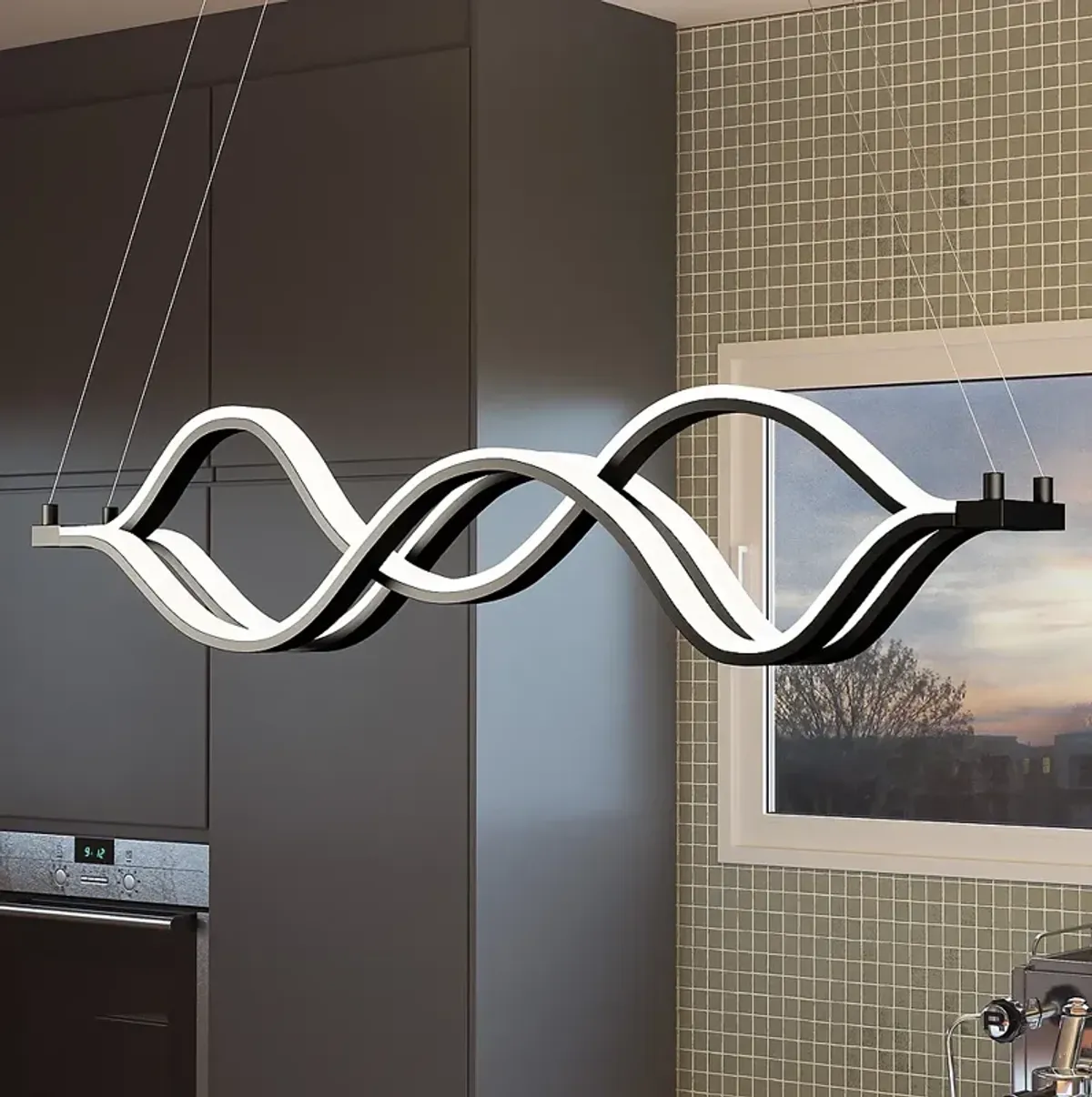 Quoizel Bleecker 38 3/4"W Matte Black LED Linear Chandelier