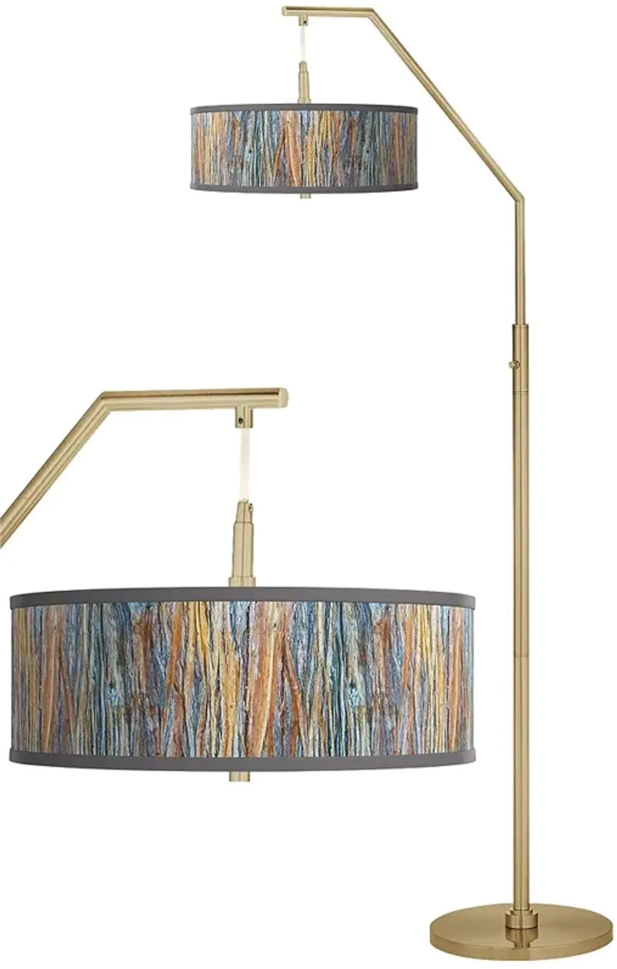 Giclee Glow Striking Bark Shade 71 1/2" High Warm Gold Arc Floor Lamp