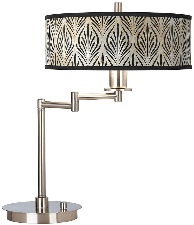 Calathea Gem Giclee Shade Modern LED Swing Arm Desk Lamp