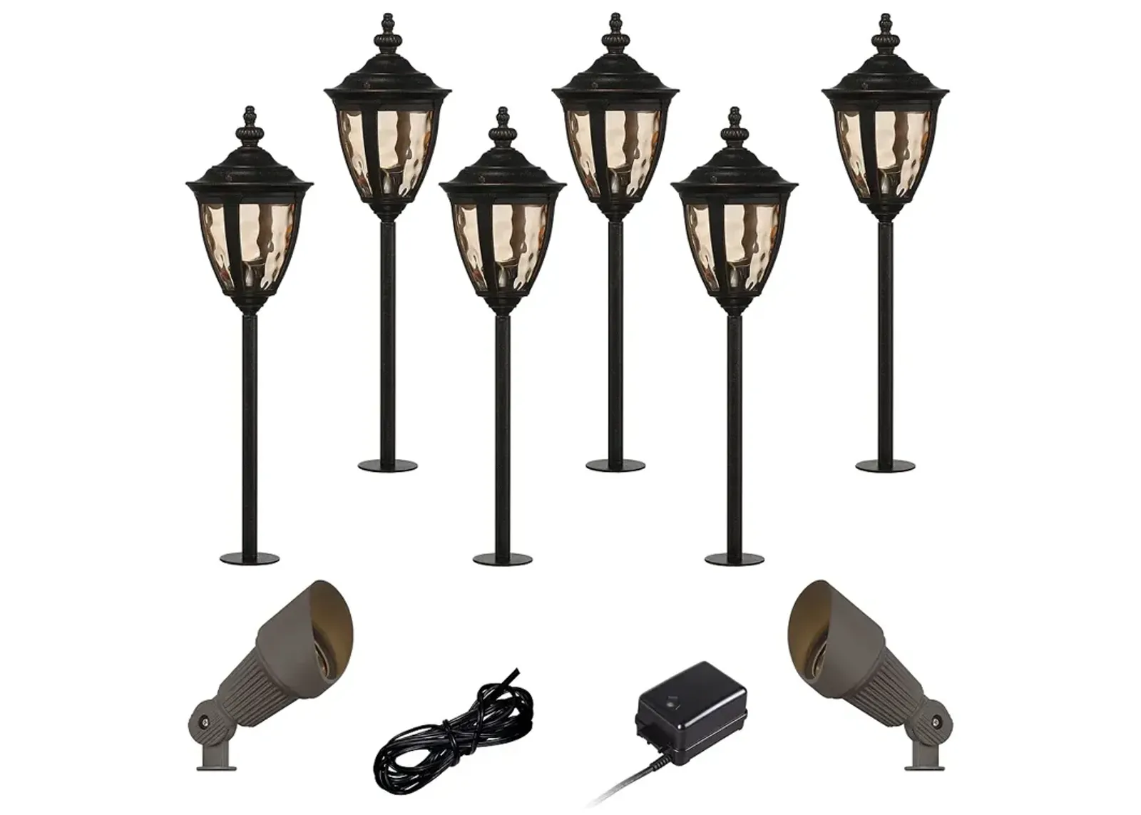 Uvas Bronze 10-Piece LED Landscape Path and Spot Light Set