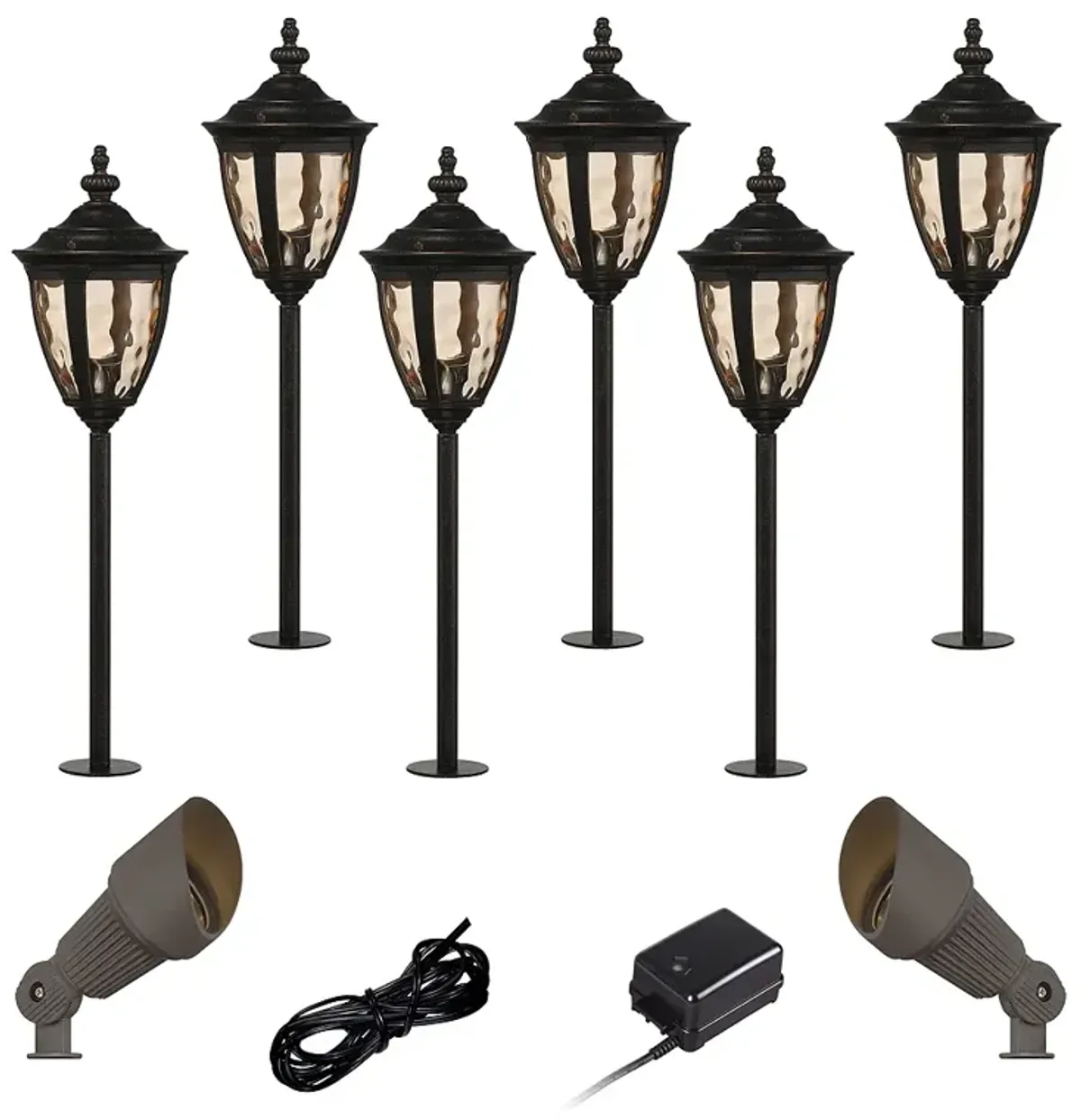 Uvas Bronze 10-Piece LED Landscape Path and Spot Light Set