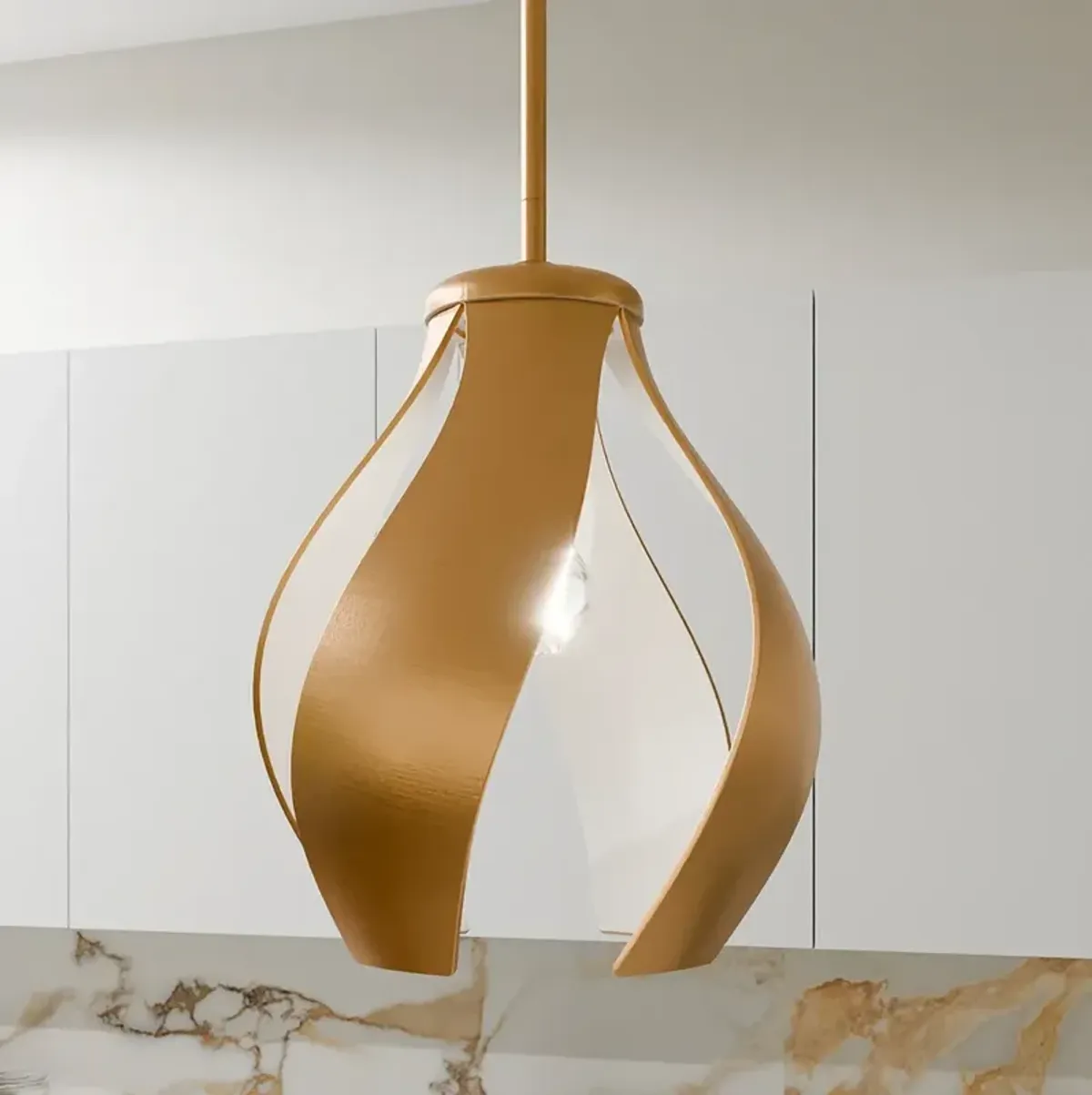 Kiko 1-Light Brushed Weathered Brass Pendant Light