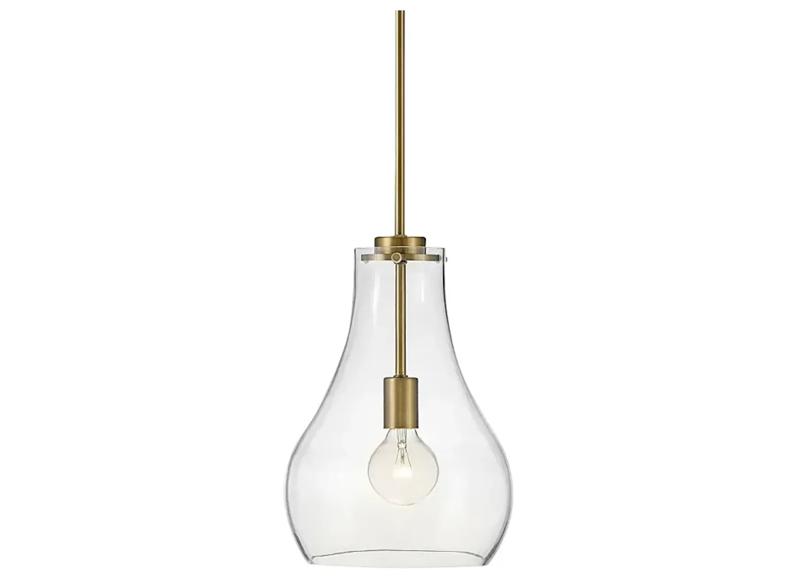 Lark Frankie 10"W Lacquered Brass Clear Glass Mini Pendant