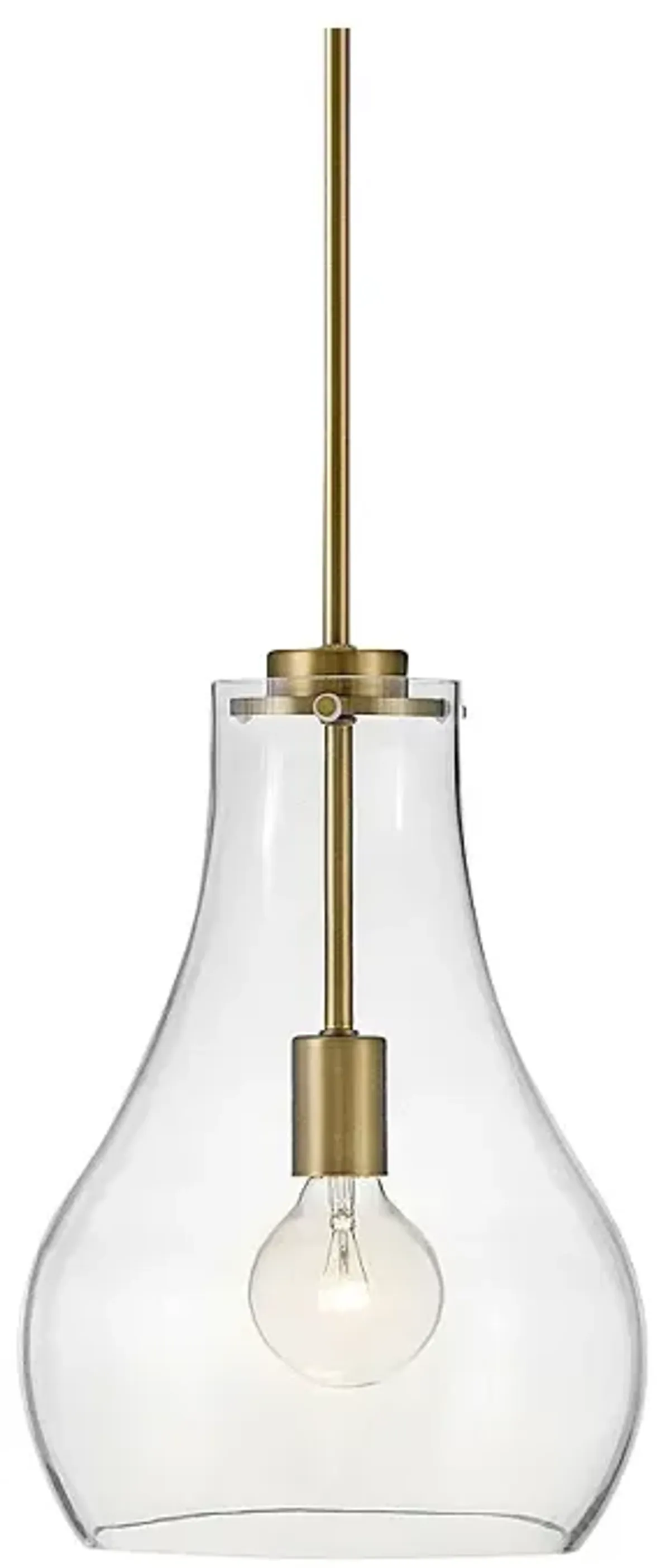 Lark Frankie 10"W Lacquered Brass Clear Glass Mini Pendant