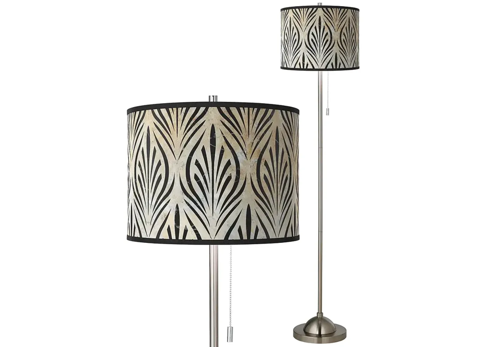 Calathea Gem Brushed Nickel Pull Chain Floor Lamp