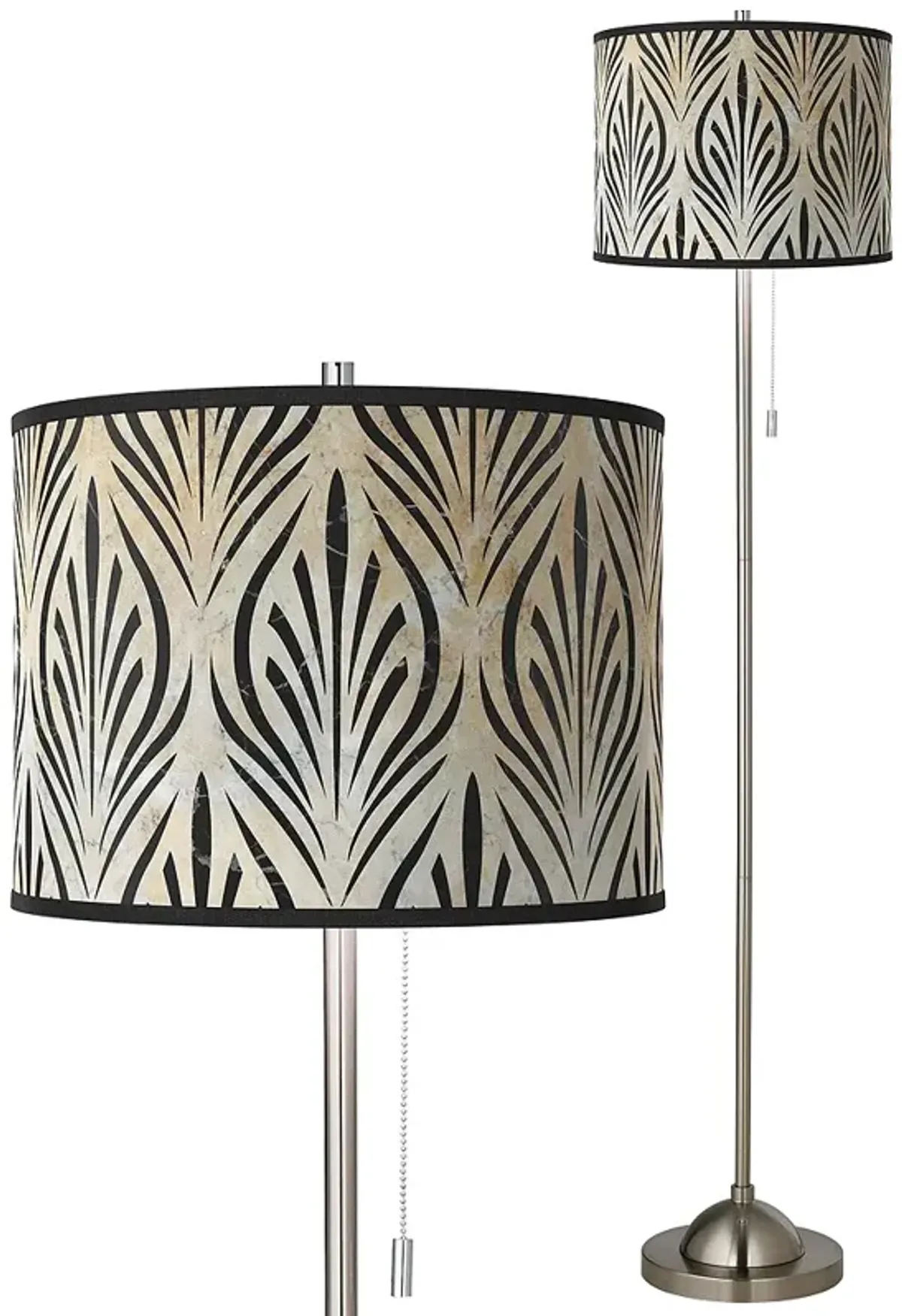 Calathea Gem Brushed Nickel Pull Chain Floor Lamp