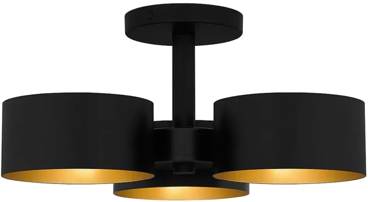 Nala 3-Light Matte Black Semi-Flush Mount