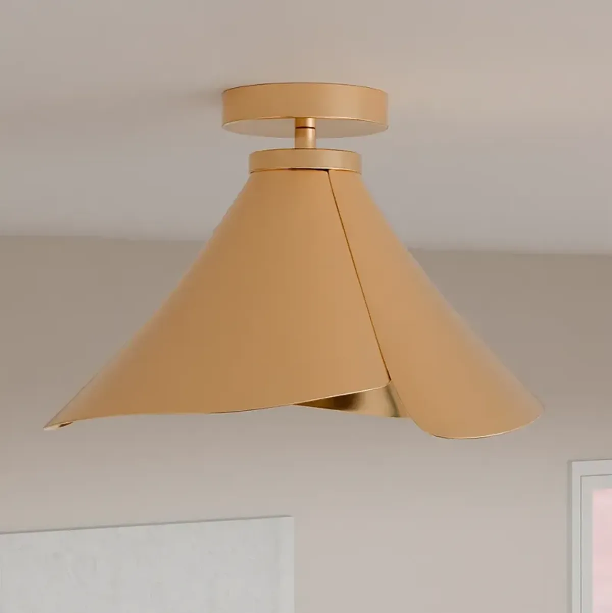 Wisp 1-Light Light Gold Semi-Flush Mount
