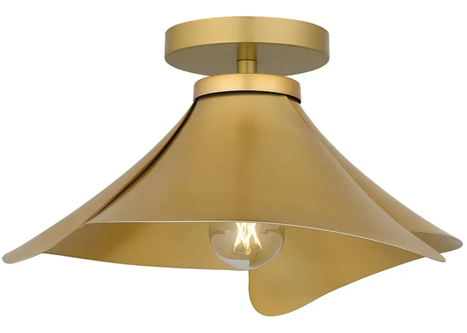 Wisp 1-Light Light Gold Semi-Flush Mount