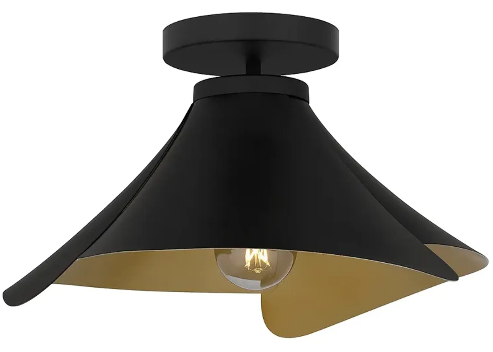 Wisp 1-Light Matte Black Semi-Flush Mount