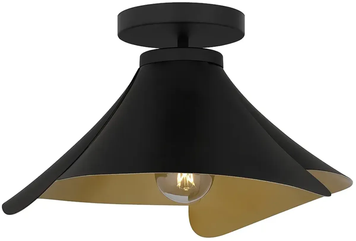 Wisp 1-Light Matte Black Semi-Flush Mount