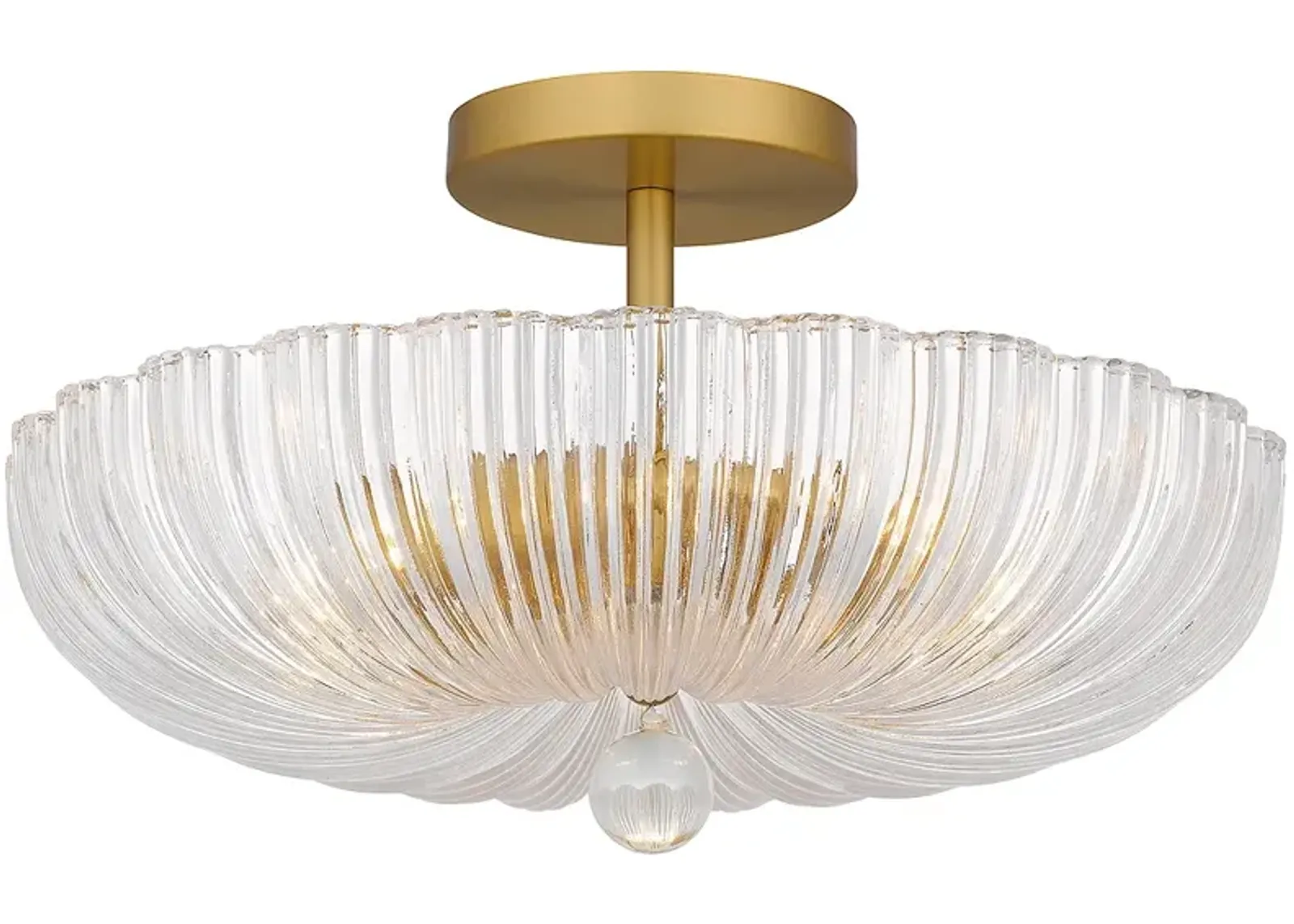 Belmond 3-Light Brushed Gold Semi-Flush Mount