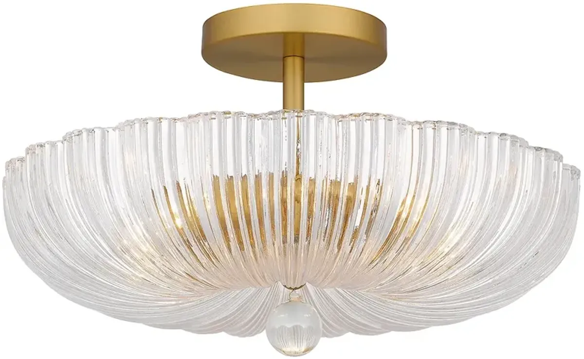 Belmond 3-Light Brushed Gold Semi-Flush Mount