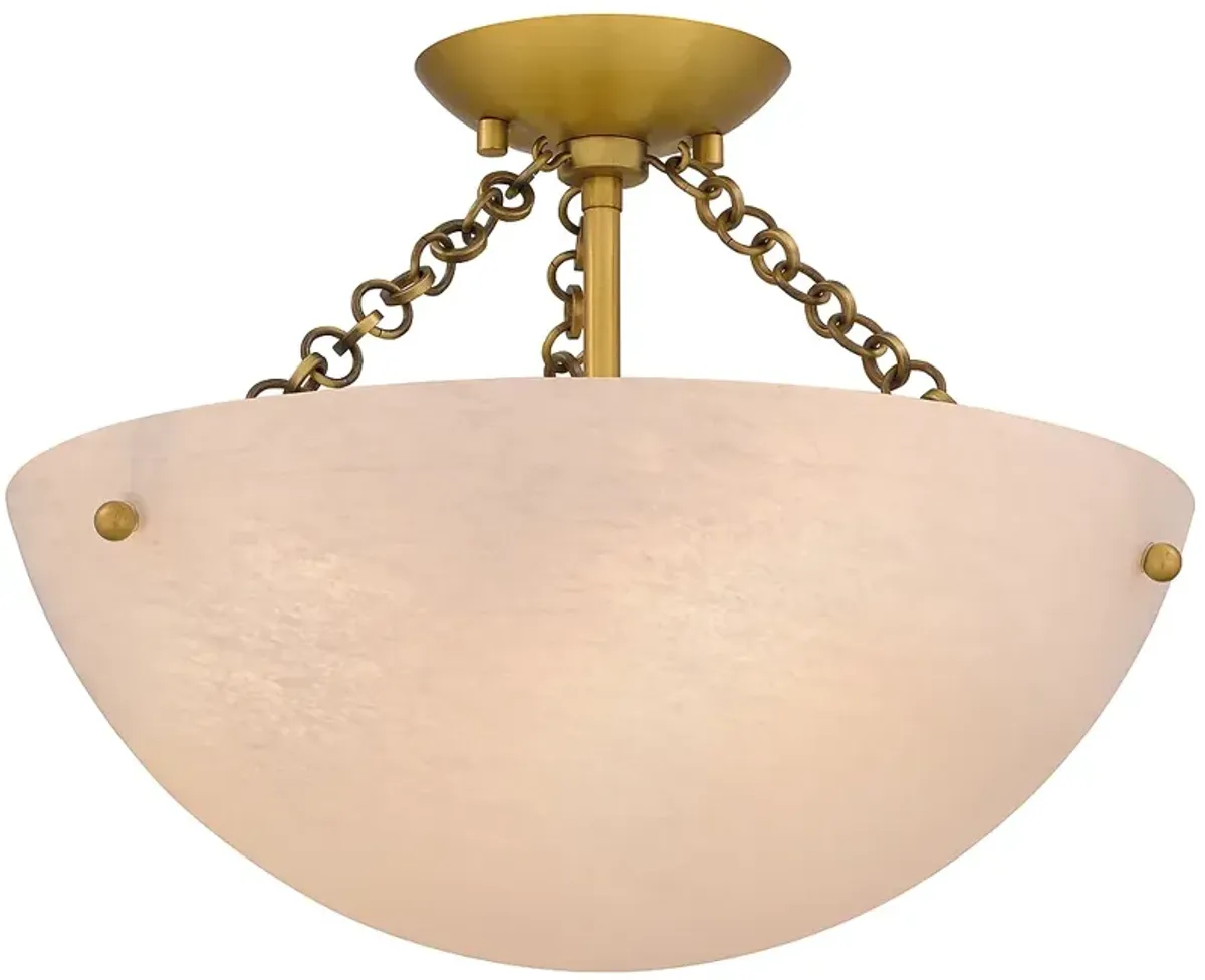 Baylor 3-Light Brushed Gold Semi-Flush Mount