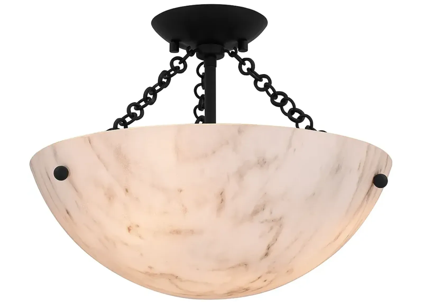 Baylor 3-Light Matte Black Semi-Flush Mount