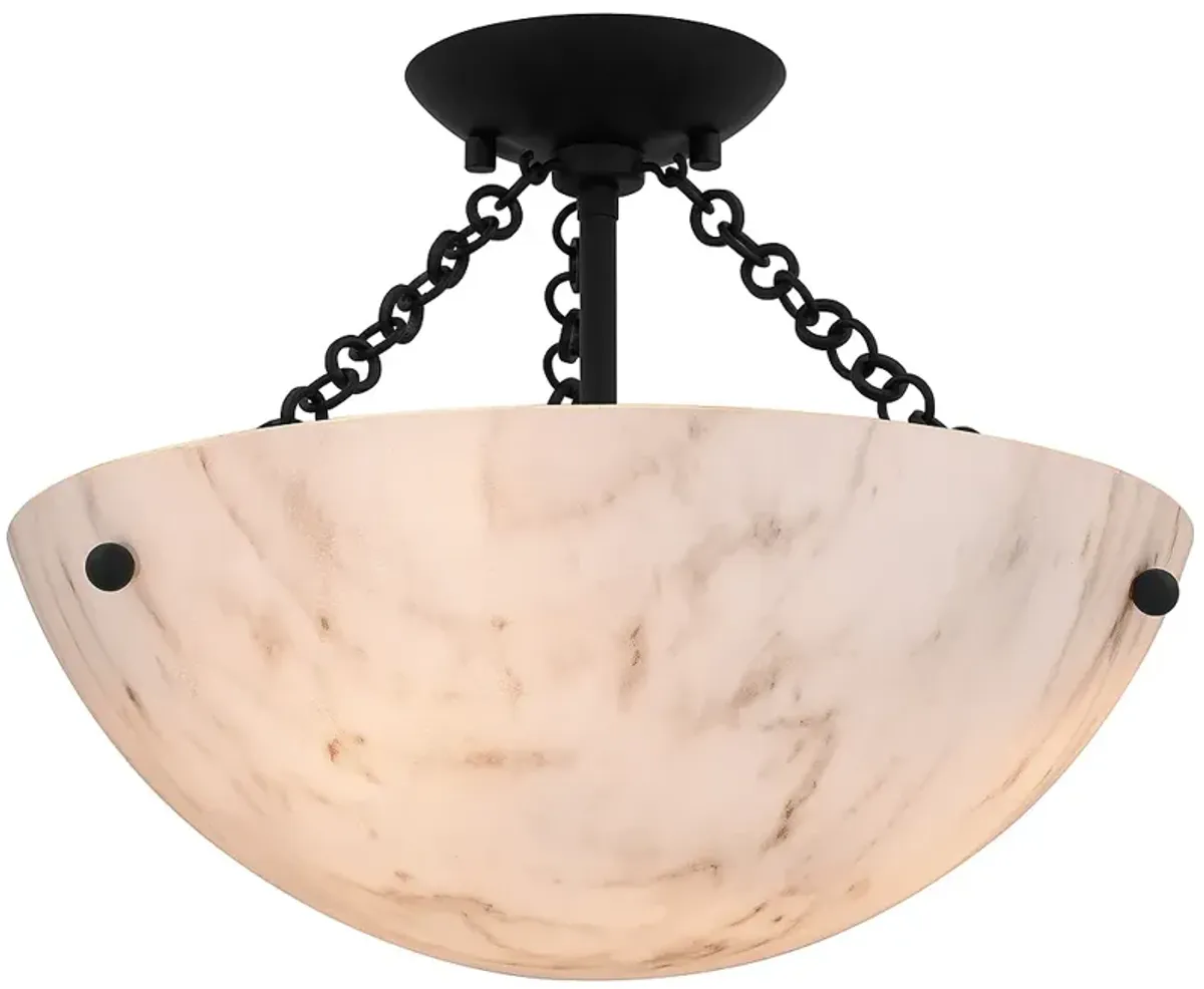 Baylor 3-Light Matte Black Semi-Flush Mount