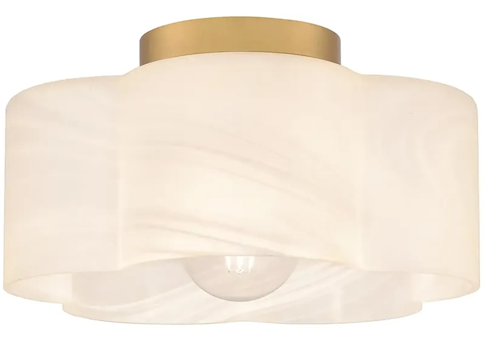 Lilly 1-Light Brushed Weathered Brass Semi-Flush Mount