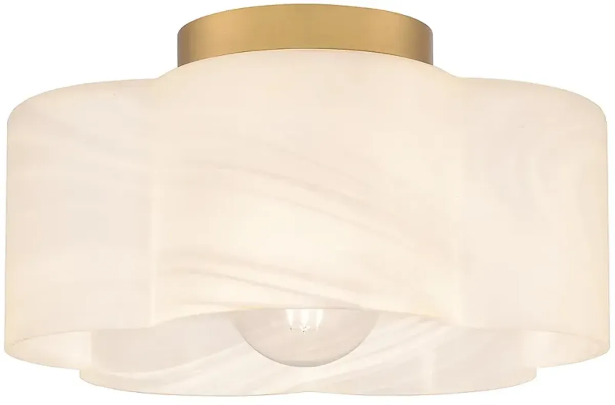 Lilly 1-Light Brushed Weathered Brass Semi-Flush Mount