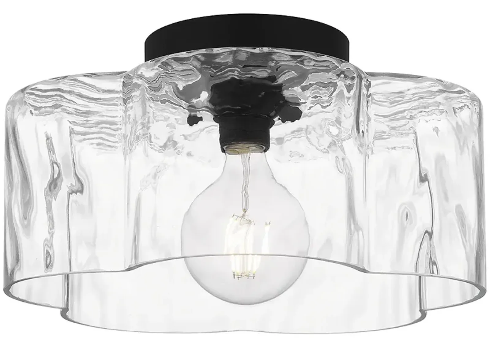 Lilly 1-Light Matte Black Semi-Flush Mount