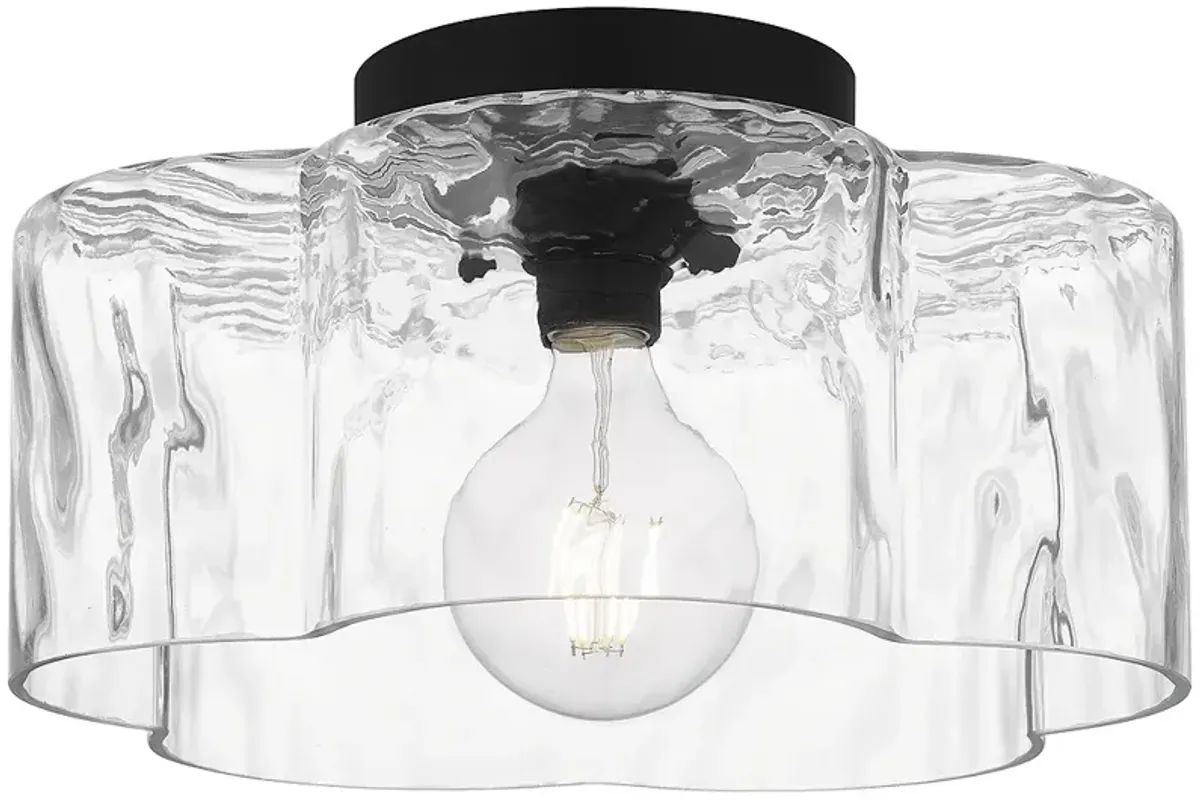 Lilly 1-Light Matte Black Semi-Flush Mount