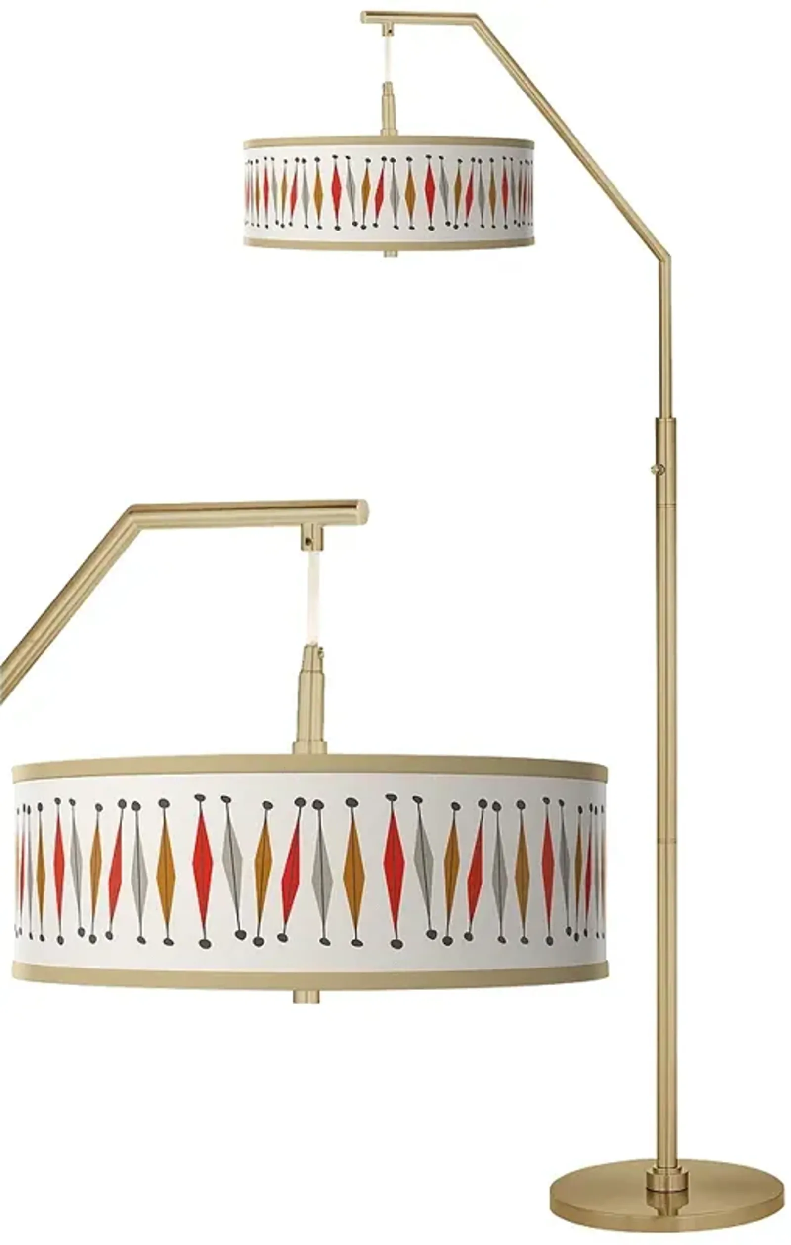 Tremble Giclee Warm Gold Arc Floor Lamp