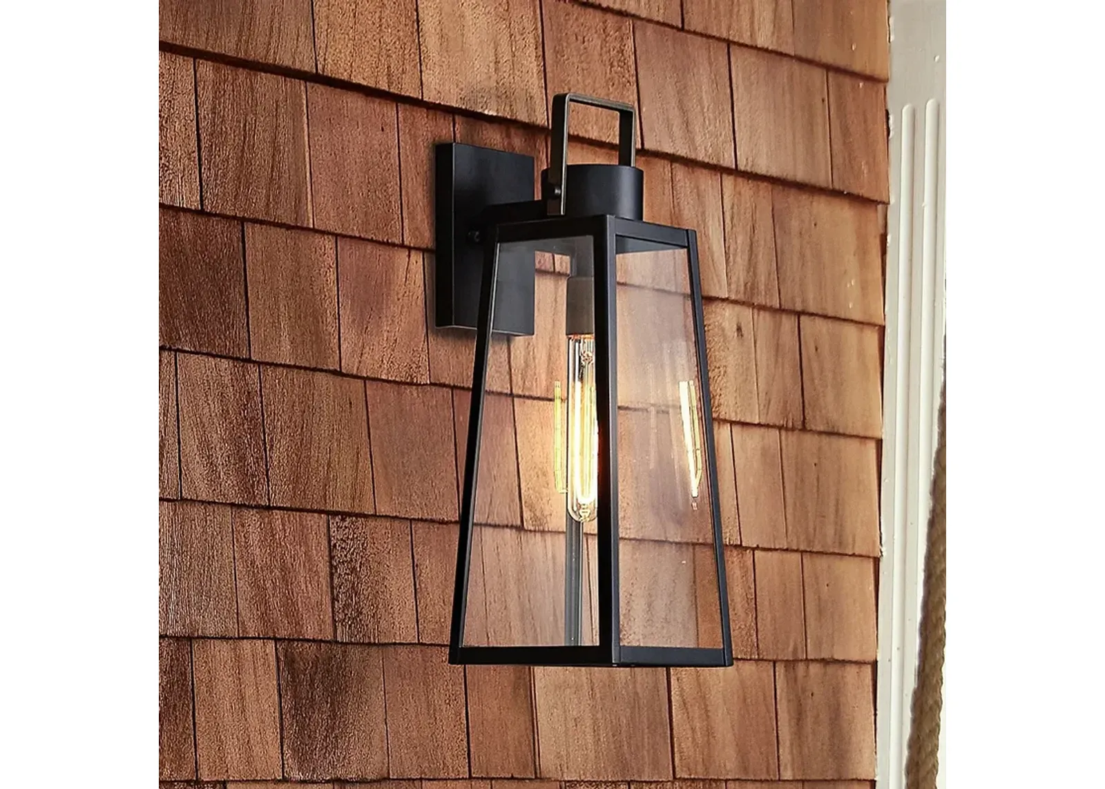 Lark-Hugh Outdoor-Large Wall Mount Lantern-Black-Burnished Bronze