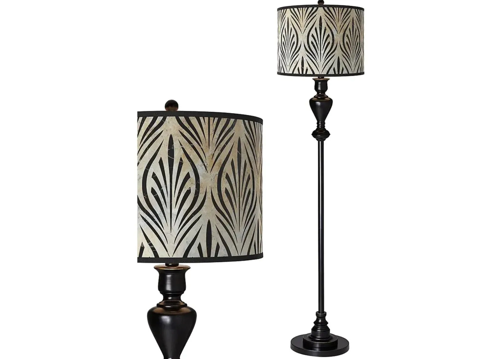 Calathea Gem Giclee Glow Black Bronze Floor Lamp