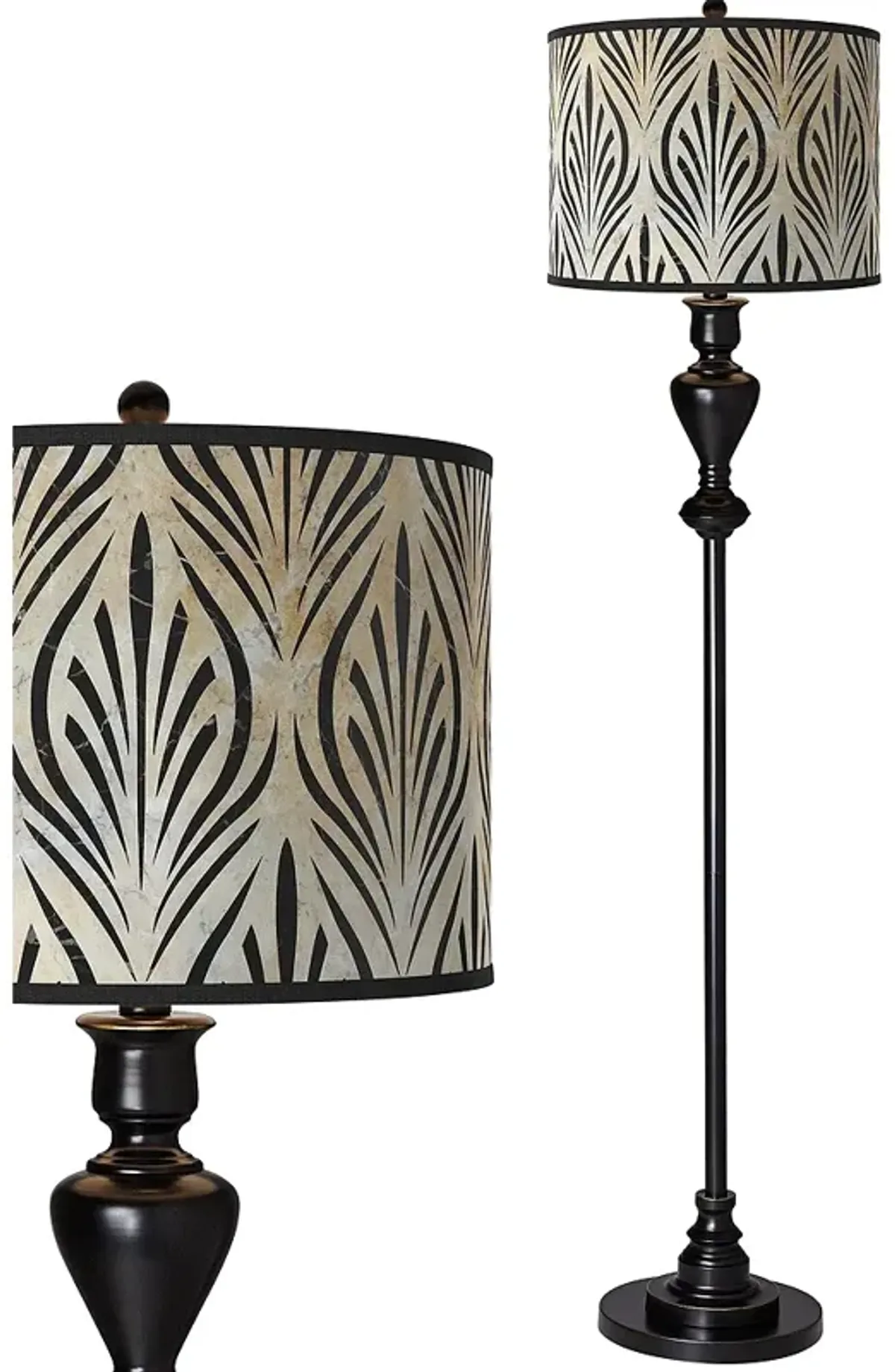 Calathea Gem Giclee Glow Black Bronze Floor Lamp